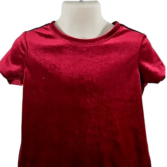 NWT Old Navy Toddler Girls Red Faux Suede Velvet Short Sleeve Top Size 2T - Picture 4 of 5